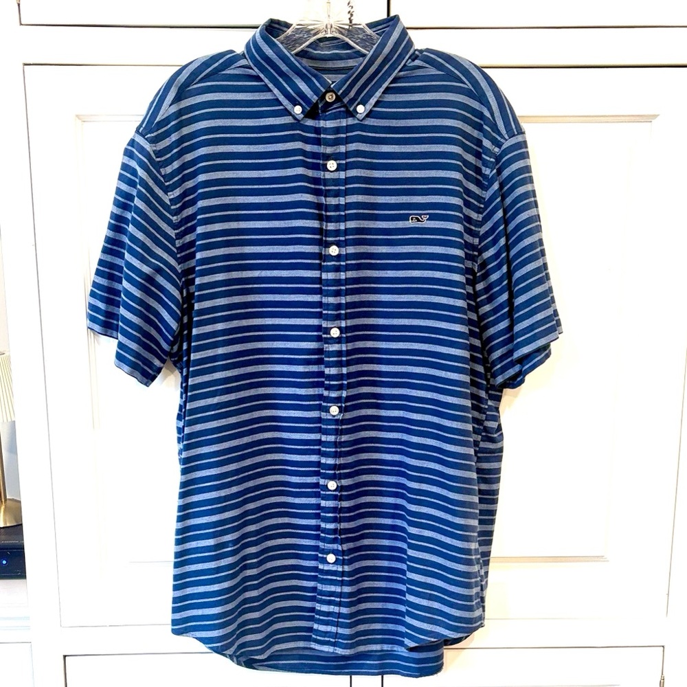 Vineyard Vines Navy Striped Button Down Shirt